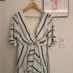 Striped Wrap Blouse